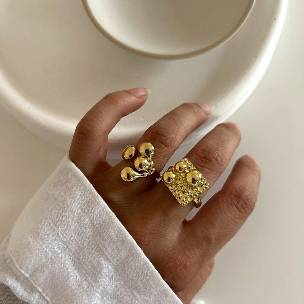 18K Gold Plated Earth Roots Ring - Nandi London