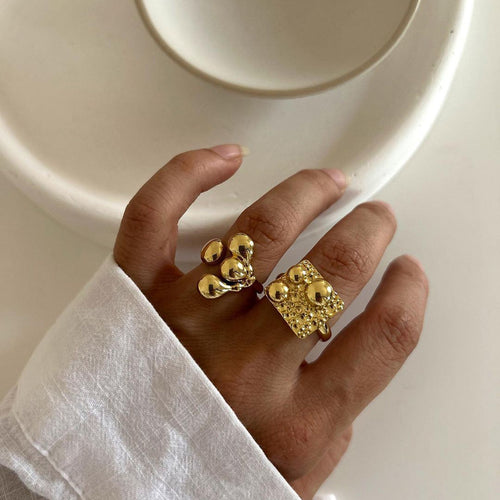 18K Gold Plated Earth Roots Ring - Nandi London