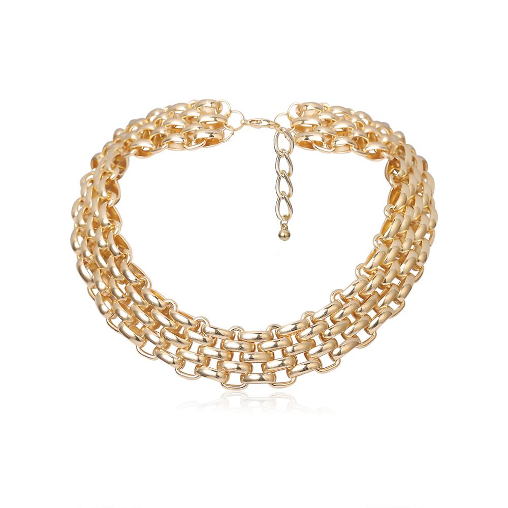 PuRui Punk Chunky Chain Choker Necklace for Women Hip Hop Gold Color Layered Collar Necklace Statement Fashion Jewelry - Nandi London