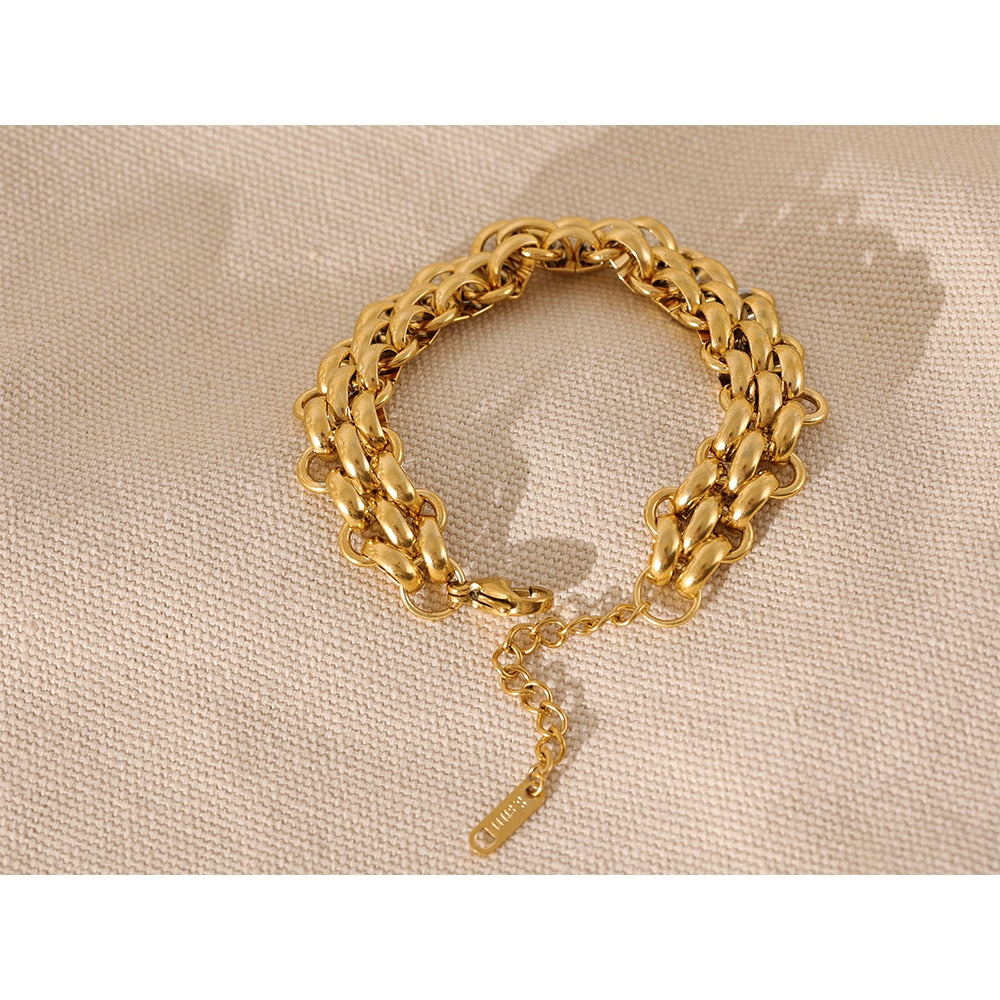 18k Gold Plated Metal Width Cuban Chain - Nandi London