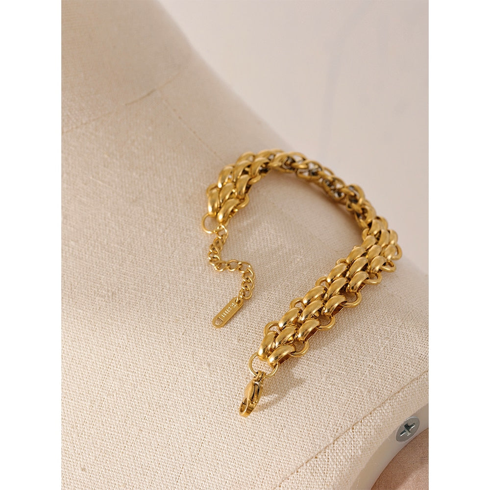 18k Gold Plated Metal Width Cuban Chain - Nandi London