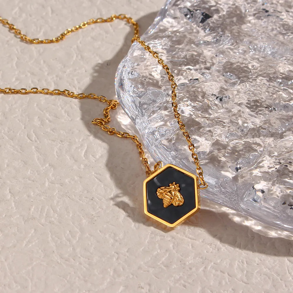 Pentagon Bee Pendant - Nandi London