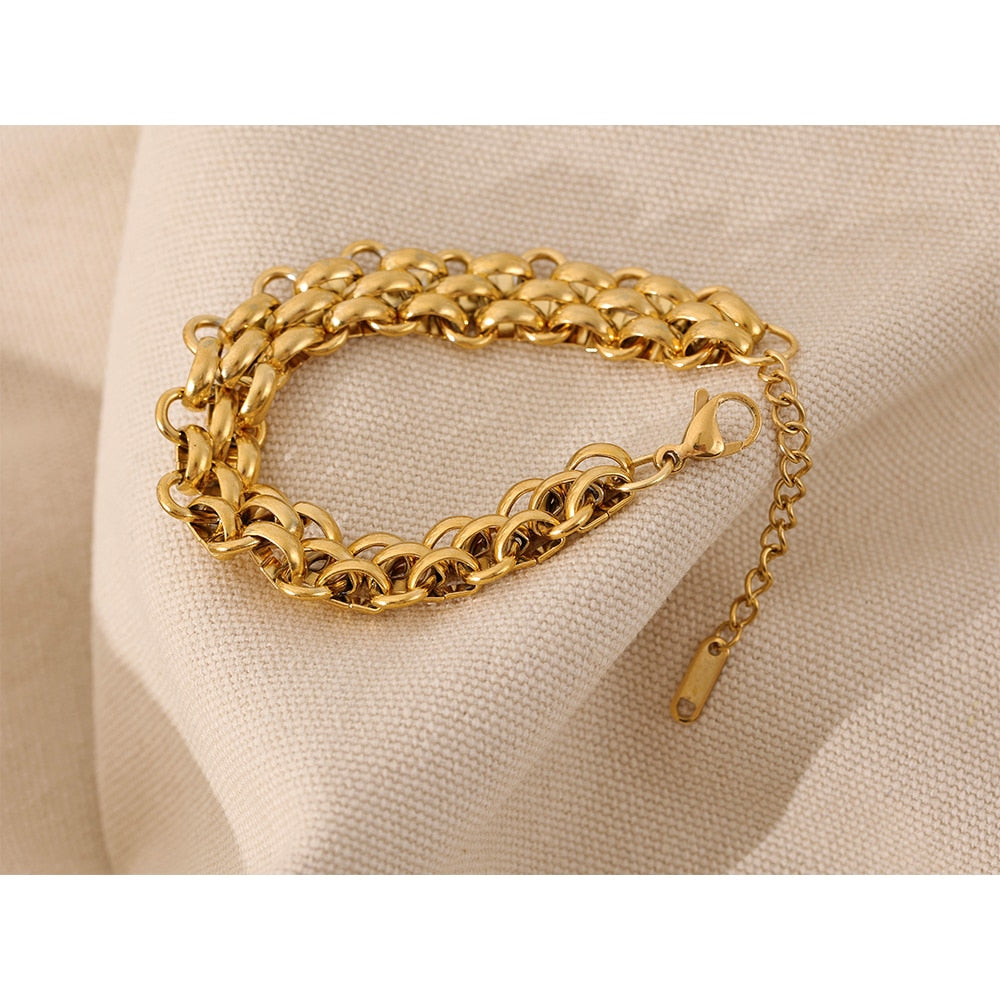 18k Gold Plated Metal Width Cuban Chain - Nandi London