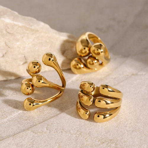 18K Gold Plated Earth Roots Ring - Nandi London