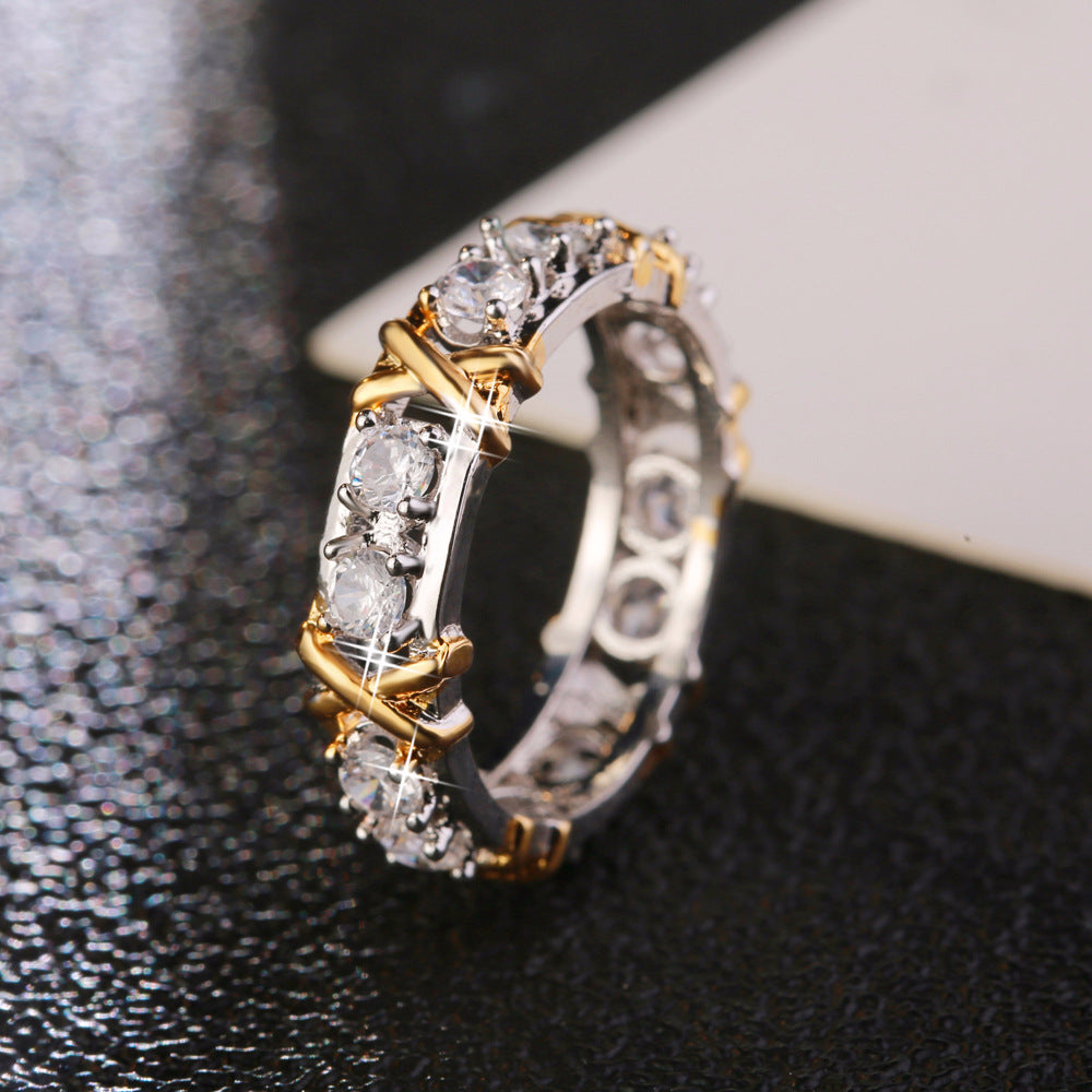 Gold Plated Sepia Set Zircon Ring - Nandi London