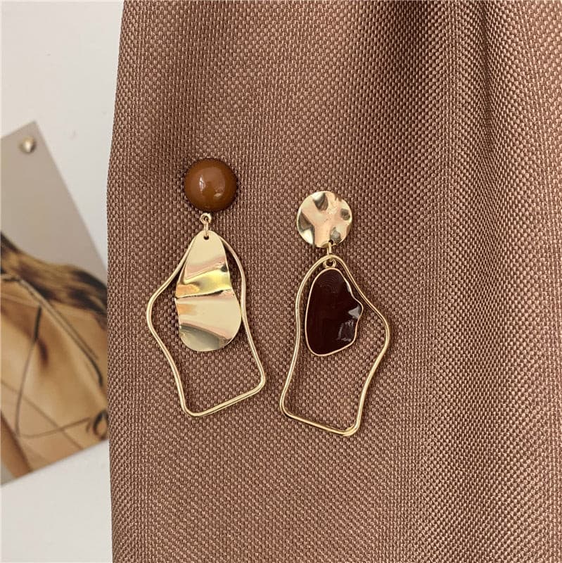 Retro geometric irregular drip earrings - Nandi London