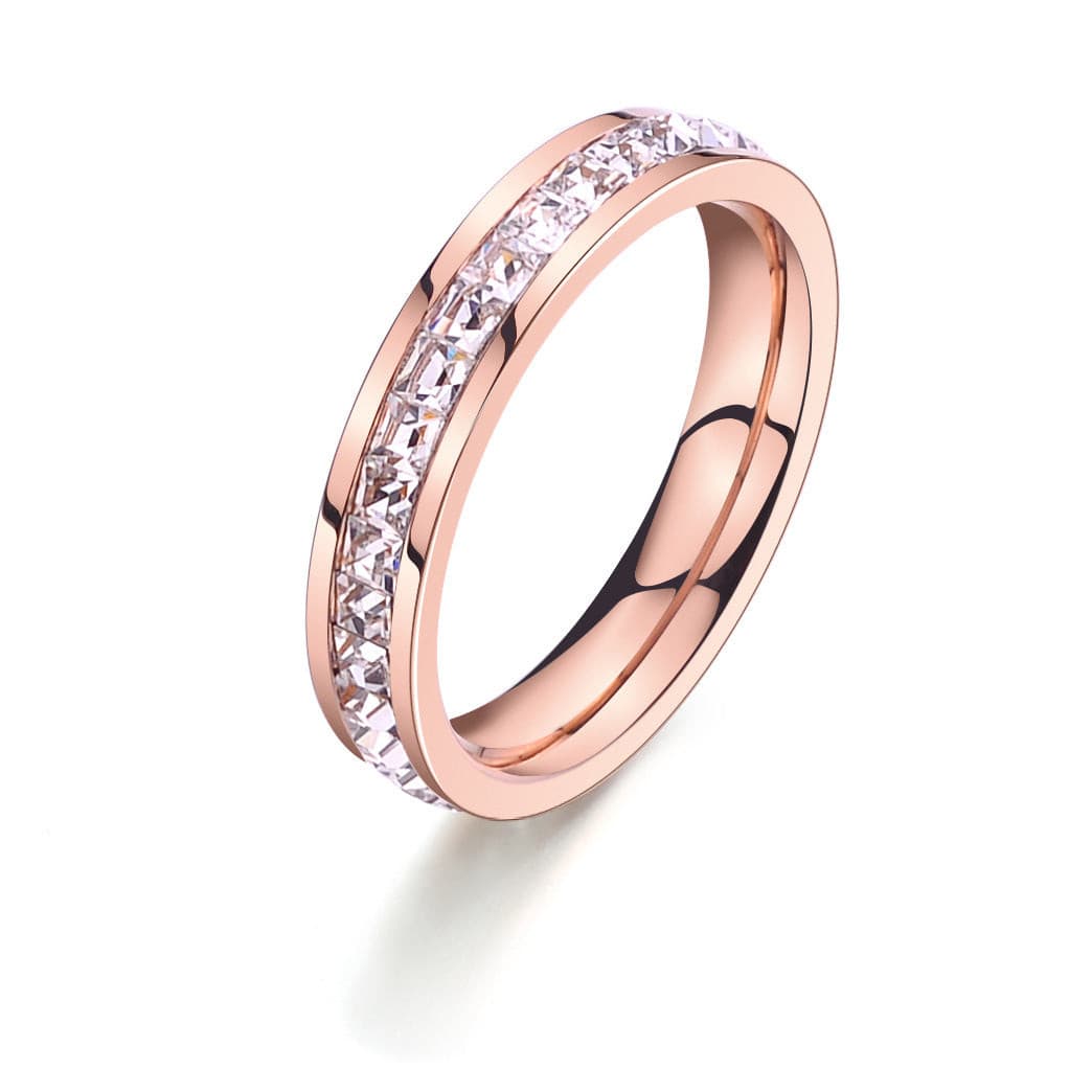 Titanium steel 18 rose gold ring - Nandi London