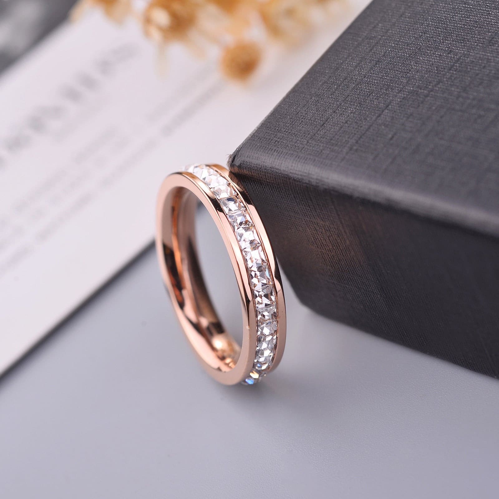 Titanium steel 18 rose gold ring - Nandi London