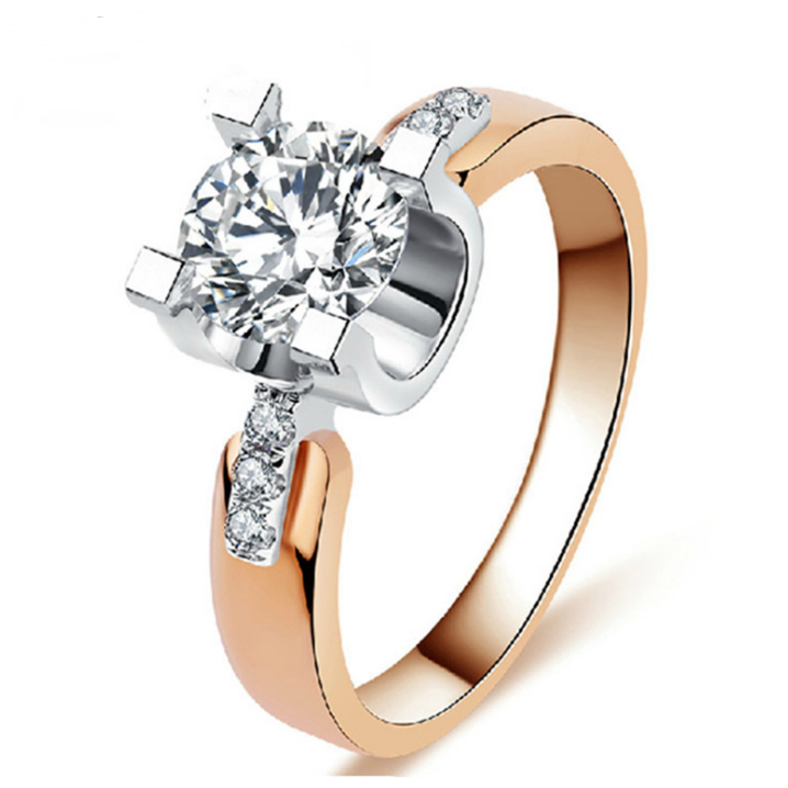 Rose gold-plated zircon ring - Nandi London