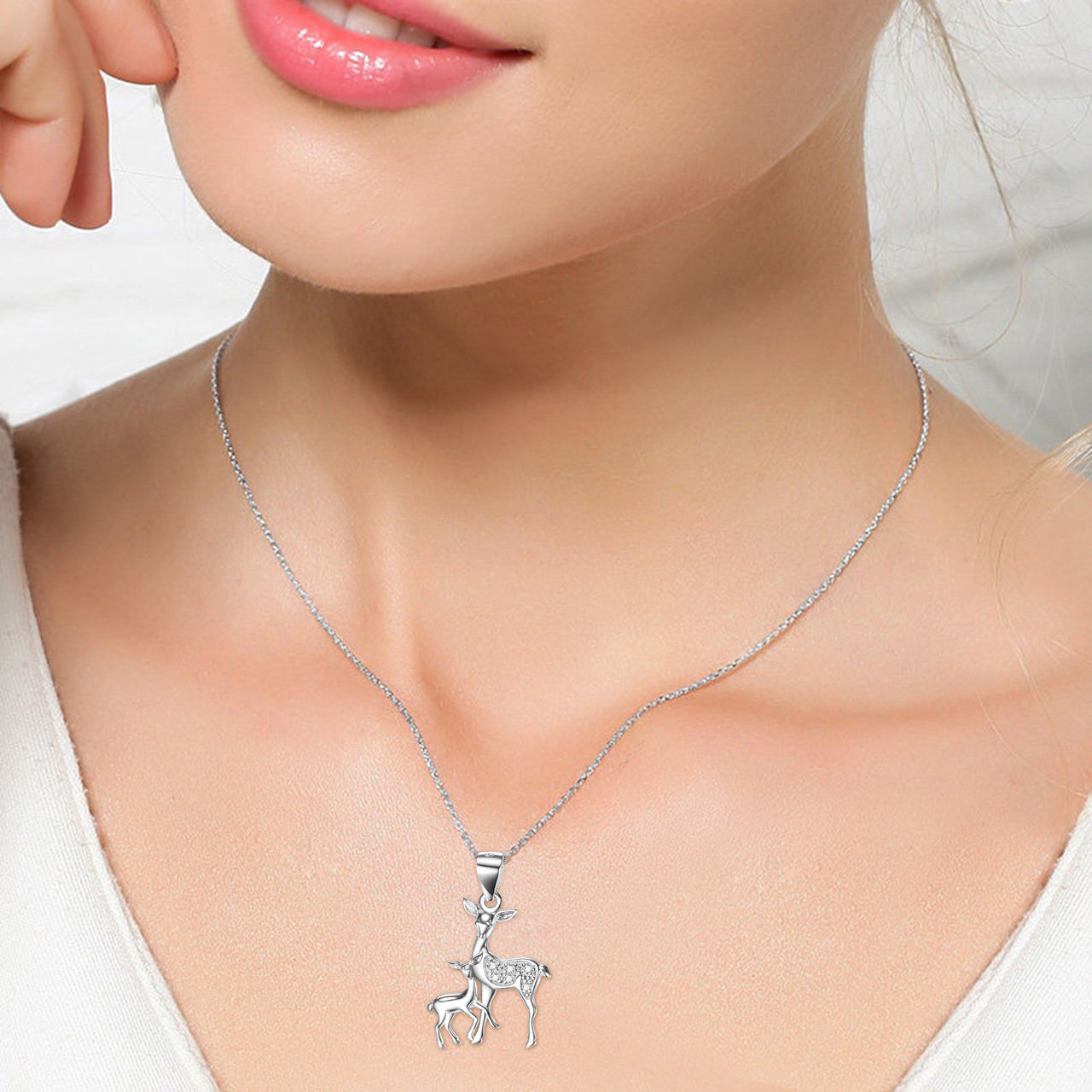 Fawn Pendant 925 Silver Necklace - Nandi London