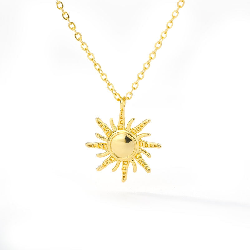 Simple Sun flower Pendant Necklace - Nandi London