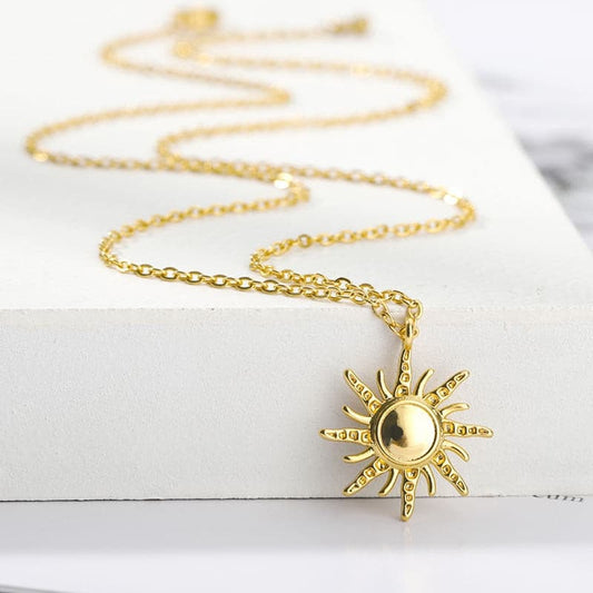 Simple Sun flower Pendant Necklace - Nandi London