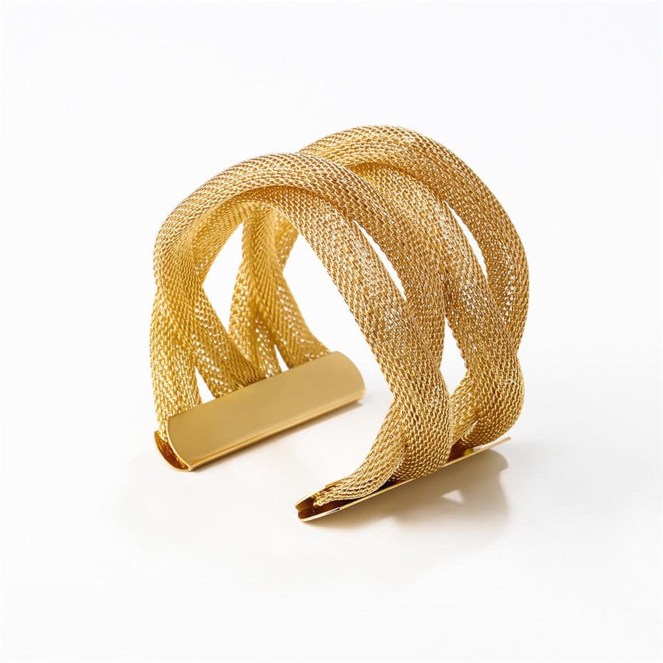 Vintage Hollow Wide Cuff Bracelets - Nandi London