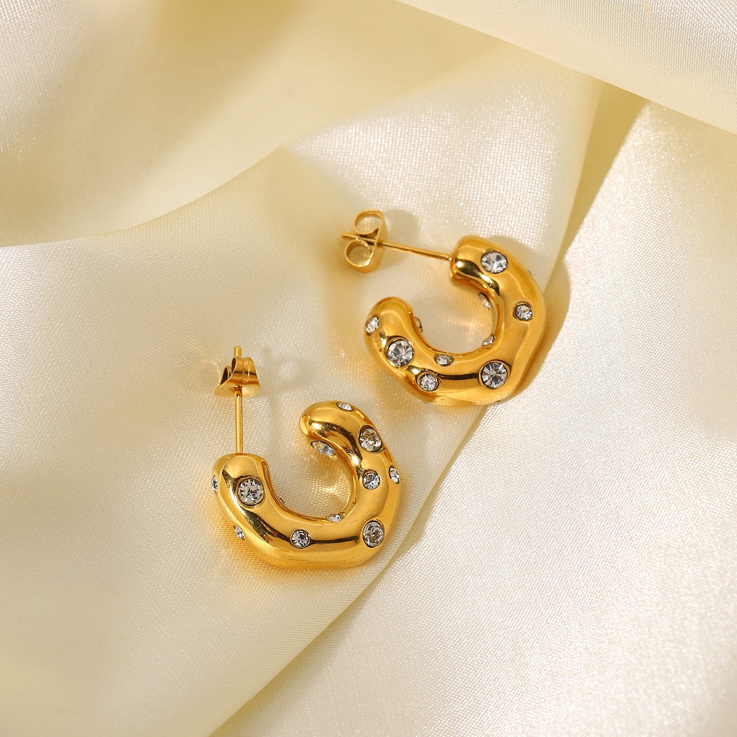 Gold Plated Stainless Steel Earrings - Nandi London