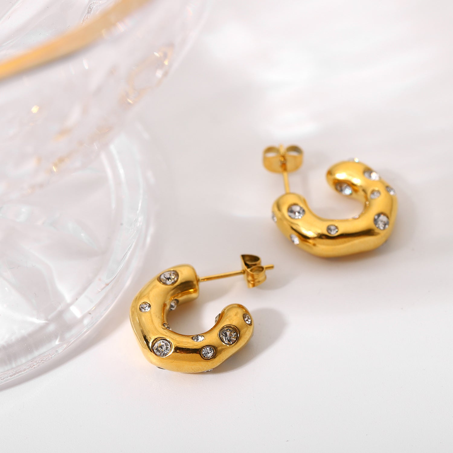 Gold Plated Stainless Steel Earrings - Nandi London