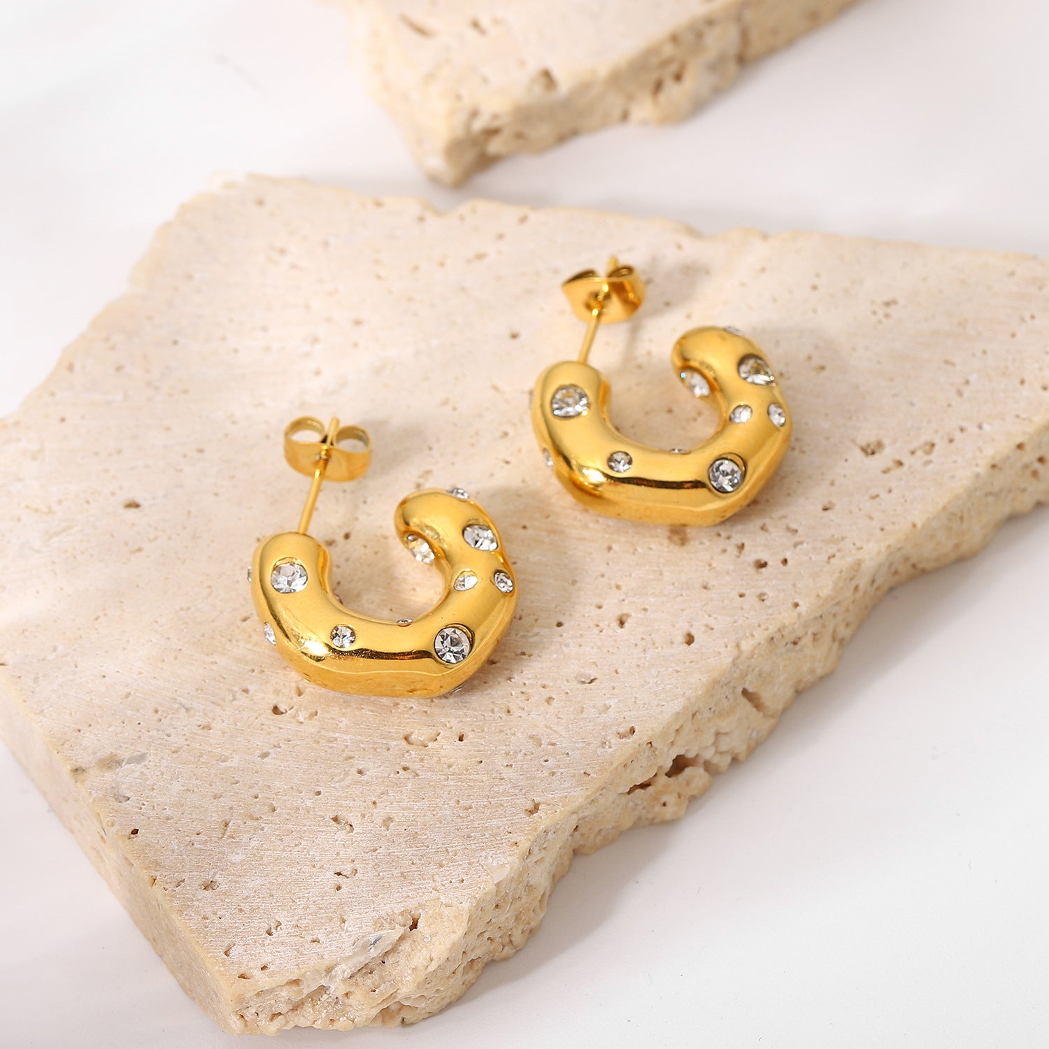 Gold Plated Stainless Steel Earrings - Nandi London